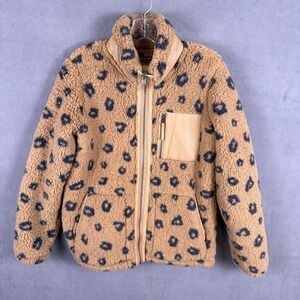 Abercrombie & Fitch Women's Jacket Small Fleece Soft Collection Faux Fur Cheetah